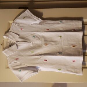 EUC David Brooks White Petite Golf Polo Size PS.